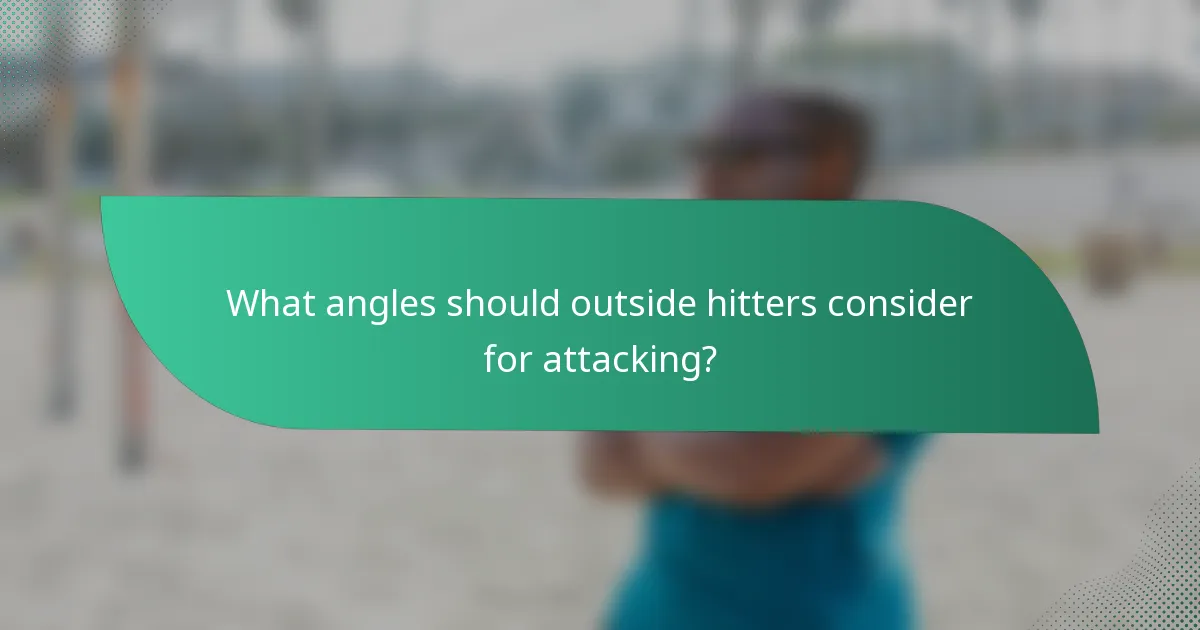 What angles should outside hitters consider for attacking?