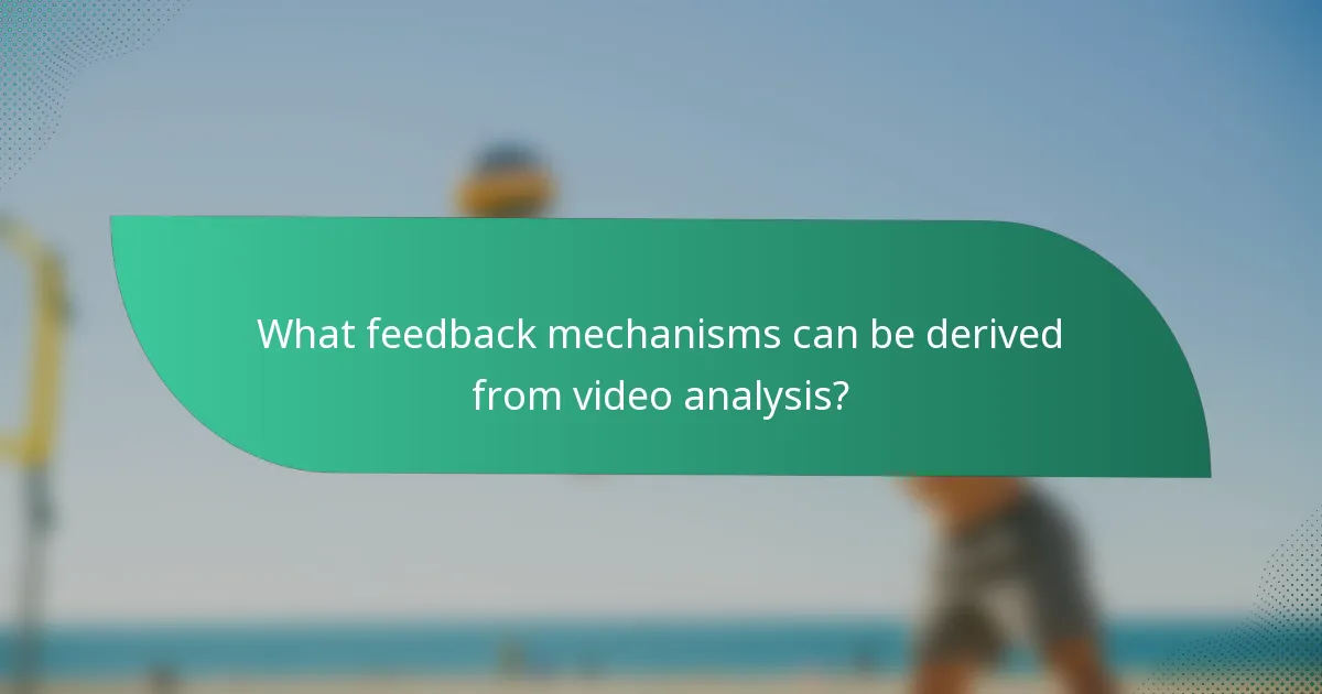 What feedback mechanisms can be derived from video analysis?